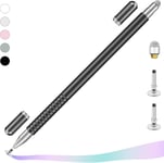 Stylet Universel 2 En 1 Pour Tablette Tactile Avec 2 Capuchons Magnétiques Pour Tablette, Téléphone Portable, Smartphone, Samsung, Huawei, Etc. Noir[Q107]