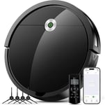 Robot Vacuum Cleaner with 2800Pa Suction, 140 Mins Run Time, Upgraded Suction Inlet Robot Vacuum, App/Remote/Voice Control, 300ML Dust Bin, Automatic Self-Charging, Ideal for Floors, Pet Hair, Carpet