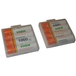 8 x Batteries Vhbw aaa, Micro, R3, HR03 1000mAh pour Panasonic KX-TG8051, KX-TG8052, KX-TG8061, KX-TG8062, KX-TG8151, KY-TG8161, KX-TG8551