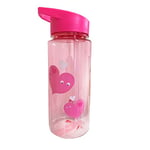 Tinc BOTLMAPK Bouteille d'eau Anti-Fuite pour Enfants avec Paille Rose 550 ML | pour l'école et Les Vacances | sans BPA