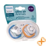 Philips AVENT Silicone Décoré Tétine " Ultra Air B " 0-6m 2 Pièces Max Débit