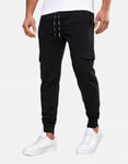 Threadbare Mens 'Stefan' Cargo Style Joggers - Black material_jersey - Size 2XL