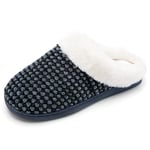 Hiver Pantoufles Femmes en Mousse Mémoire Confort Laine-Peluche Pantoufles Maison Intérieur Mignon Mules Chaussons Anti-Slip Chaud Souple House Chaussures pour Dames Gris,40/41