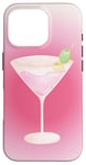 Coque pour iPhone 16 Pro Esthétique Rose Matrini Y2K Dirty Martini Lover Olive