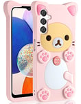 STSNano Kawaii Phone Case for Samsung Galaxy A14 5G 6.6'' 3D Cute Cartoon Bear Phone Case for Women Girls Kids Fashion Cool Funny Fun Bear Soft TPU Case for Samsung Galaxy A14 5G Silicone Cover PK