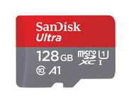 Carte Mémoire micro SDXC SanDisk Ultra 128 Go Vitesse de Lecture Allant jusqu'à 140MB/S, Classe 10, U1, A1 Adaptateur SD inclus