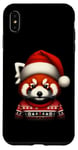 Coque pour iPhone XS Max Panda rouge avec bonnet de Père Noël Zoo Keeper Lover