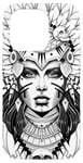 iPhone 15 Pro Aztec Warrior Queen Blackwork Tattoo Flash Case