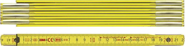 Mètre pliant L.2m l.16mm mm/cm EG III hêtre jaune BMI