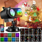 YAZEKY LED Projecteur Extérieur de Noël 2 en 1, Lampe de Projection Noel Exterieurr Intérieur avec 10 Diapositives avec 8 Motifs et 10 Couleurs Océan, Télécommande pour Décoration Noël, Fête