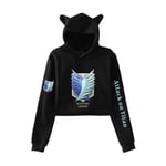 JFLY 2021 Hot Anime Final Season Attack On Titan Rabbit Ears Hoodie Women Kawaii Summer Tops Titans Attack Graphic Tees Harajuku Shirt Male