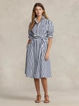 Polo Ralph Lauren Stripe Pony Shirt Dress, Navy/White