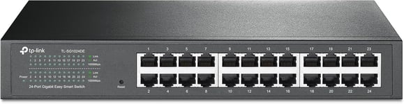 Tl-Sg1024de 24-Port Desktop Gigabit Easy-Smart Ethernet Switch, Steel Case, 13 Inch Rack-Mount , Black