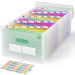 ABC life A4 Rangement Papier Administratif Trieur 26Compartiments, Dossier D'extension A4,A4 Trieur Document avec Motif de Grille, Portable Valisette Trieur Accordeon,pour le Bureau et L'école (Vert)