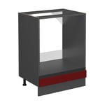 Meuble pour four R-Line, Rouge, 60 cm J-Shape, sans plan de travail Vicco