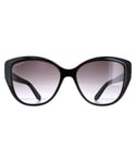 Salvatore Ferragamo Womens Sunglasses SF912S 001 Black with Flower Print Grey Gradient - One Size