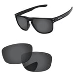 Lenslog Black Grey Polarized Replacement Lenses For-Oakley Holbrook R OO9377