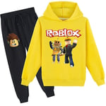 Roblox Hoodie Suit Barn Varm Hoodie Kläder Roblox Tryckt Hoodie Gul 140cm