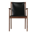 Ritzwell - Claude 1608 Armchair, Oak Frame Black Urethane Finish, Leather Cat. LE., 8010 - Ruokapöydän tuolit - Shinsaku Miyamoto - Musta - Nahka/Puu