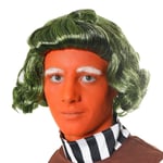 Adults Factory Worker Wig Green Chocolate Fancy Dress Book Week Film Character