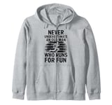 Old Man Running Humor Design Funny Runner Zip Hoodie