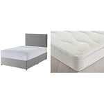 Silentnight Non Storage Divan | Slate Grey | Super King with Miracoil Cushion Top Mattress | Medium Firm | Super King