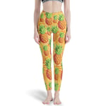 Ballbollbll Pineapple Fruit Pantalon de yoga pour femme Taille haute et contrôle du ventre Imprimé en couleur pour l'école, la course à pied, les loisirs quotidiens Blanc M