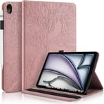 Coque Pour Ipad Air 11 Pouces M2 (2024) Housse De Protection Avec Porte-Pencil Ipad Air 11 Pouces Étui À Rabat Avec Support Fonction Pour Tablette Ipad Air 11 (2024) Rose Gold