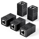 UGREEN Lot de 5 Coupleur RJ45 Blindé Prolongateur de Câble RJ45 Connecteur Ethernet 8P8C Réseau Adaptateur Femelle à Femelle Compatible avec Câble Ethernet Cat 8 Cat 7 Cat 6 Cat 5 Cat 5e, Noir