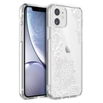 ZhuoFan for iPhone SE 3 5G 2022/7/8/SE 2 2020 4.7'' Case Clear Slim, Phone Case Cover Silicone TPU Transparent with Design Shockproof Soft TPU Back Bumper for iPhone SE 3 5G 2022, White flower