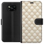 Lompakkokotelo Xiaomi Poco X3 NFC-laitteelle, jossa on Kultakiilto kuvio