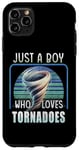 Coque pour iPhone 11 Pro Max Storm Chaser Just A Boy Who Loves Tornado Retro 80s Weather