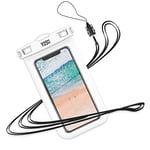 YOSH IPX8 Waterproof Phone Case with Lanyard, Underwater Phone Pouch Dry Bag for iPhone 16 15 14 13 12 11 XS, Samsung S24 FE S23 S22, Huawei P30 up to 6.8" for Swimming Snorkelling Hiking-White