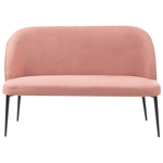 Canapé de Cuisine Banquette 2 Places en Tissu Polyester Rembourré Rose et Pieds