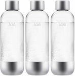 3-pack AGA AQVIA Steel 1L, PET-pullo