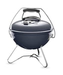 Weber Barbecue à Charbon Portable Smokey Joe Premium 37cm - Couvercle Verrouillable et Transportable, Pieds Pliants en Acier - BBQ d'Extérieur et Vasque en Porcelaine Émaillée - Bleu Ardoise (1126804)