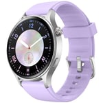 Montre Connectée Femme Homme avec Appel Bluetooth 5.3-1,32" Smartwatch AMOLED pour Android iOS, Montre de Sport Podometre avec 110+ Sports & 3ATM Bracelet Fitness avec Moniteur Sommeil/ SpO2 -Violet