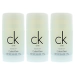 Calvin Klein Unisex CK One Deodorant Stick 75g x 3 - One Size