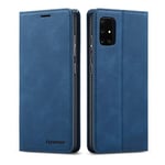 QLTYPRI Coque pour Samsung Galaxy A51, Housse en Cuir Premium PU Portefeuille Etui, [Fentes pour Cartes] [Fermoir Magnétique] [Stand Fonction] Flip Coque pour Samsung Galaxy A51 - Bleu