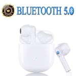 Bluetooth Headphones Bluetooth 5.0 Wireless Earbuds HIFI Stereo Semi- In-Ear Headphones IPX5 Waterproof Earphones with 24 Hours Playtime Fast Charge Box for iPhone/Samsung/Android