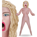 Deep throat blond blow up sex doll- inflatable woman