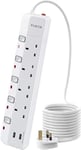 PARTH 3M Extension Lead with USB Slots Surge Protected - 3 Meter Extra Long Cord