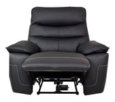 Fauteuil relax électrique EVOGG cuir et croûte de cuir noir