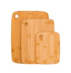 3PC Bamboo Chopping Food Cutting Board Natural Wood Multi-Size