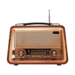 Portable Wooden Retro Radio Wireless Bluetooth Speakers HIFI Stereo AM/FM3680