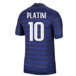 2020-2021 France Home Football Soccer T-Shirt (Michel Platini 10)