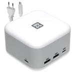 XtremeMac X-Cube Pro Station d'accueil USB-C (130W), Hub 6-en-1 pour MacBook & Ordinateurs portables, Chargeur, HDMI 4K, USB-C PD, Ethernet, Design Ultra Compact