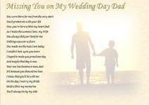 Dad.... - Missing You On My Wedding Day (laminated Poem) Father Of The Groom