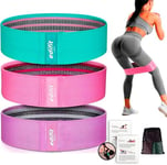 Edifit, Elastique Musculation, Bandes avec 3 Niveaux de Résistance, Fitness, Antidérapantes, Pack de 3, pour Gym, Yoga, Crossfit, Pilates ou Exercices à Domicile (Violet, Rose et Vert)