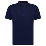 Emporio Armani Eagle Logo Mercerised Button Up T-Shirt Navy